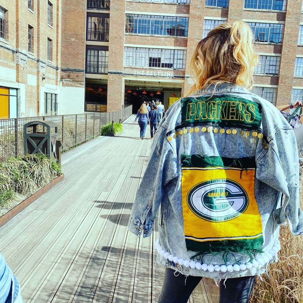 Green Bay Packers oversized denim jacket